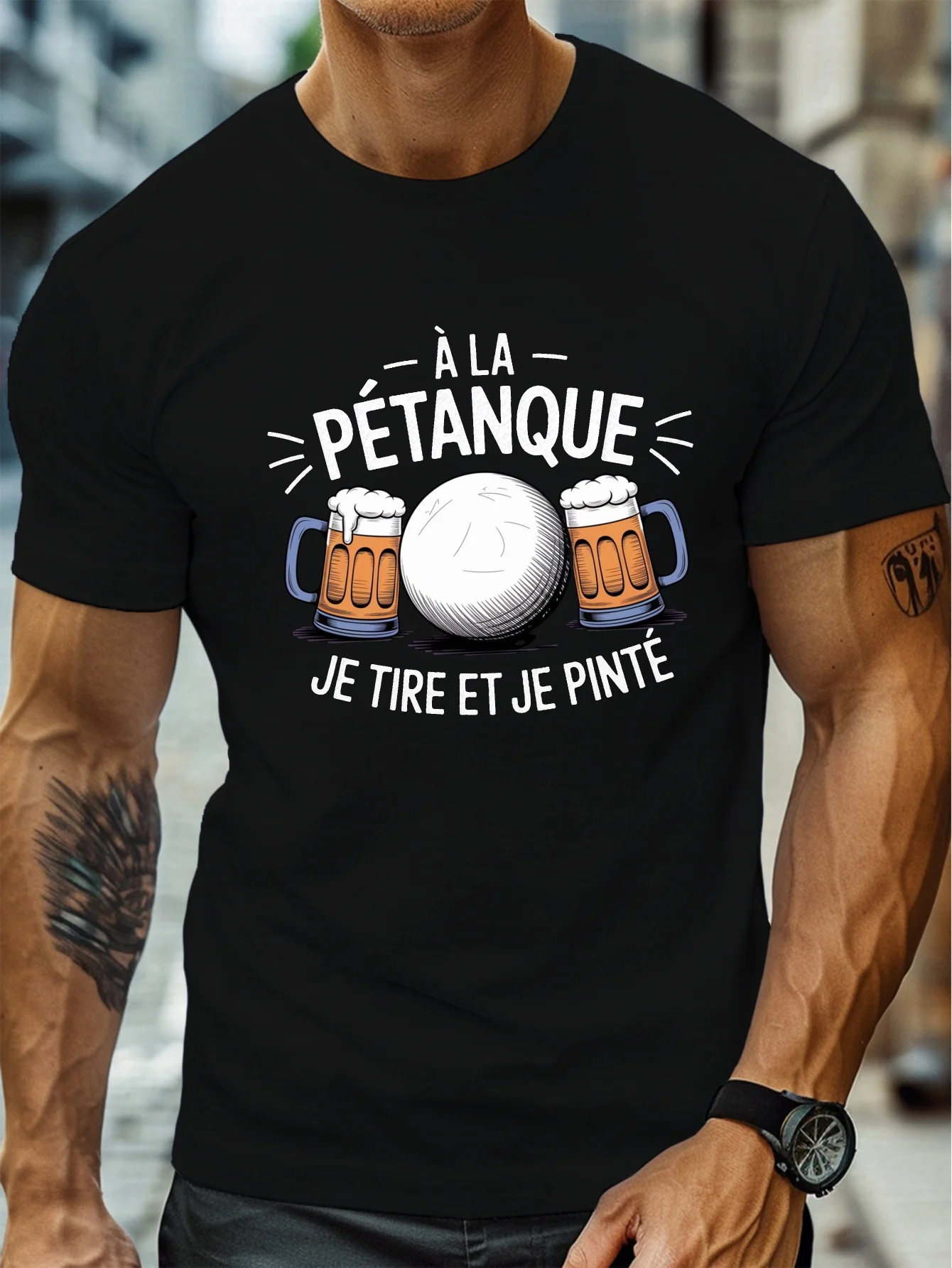 Party Games Quotes Short - Camiseta Gráfica Divertida de Petanca para