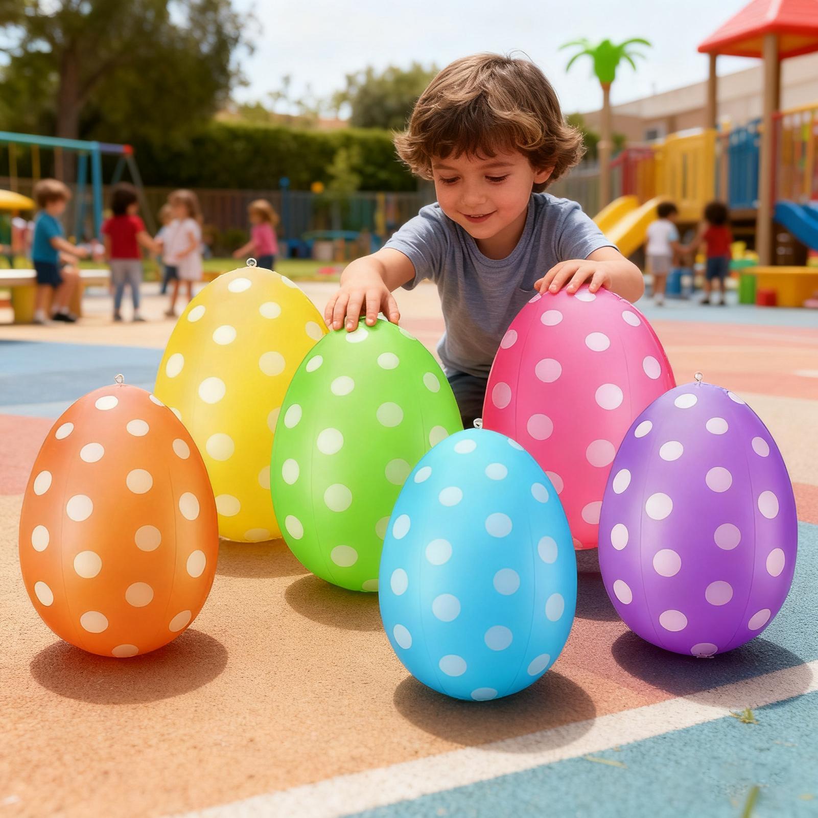 Party Games Egg - Huevos de Pascua inflables, 6 unidades/juego,