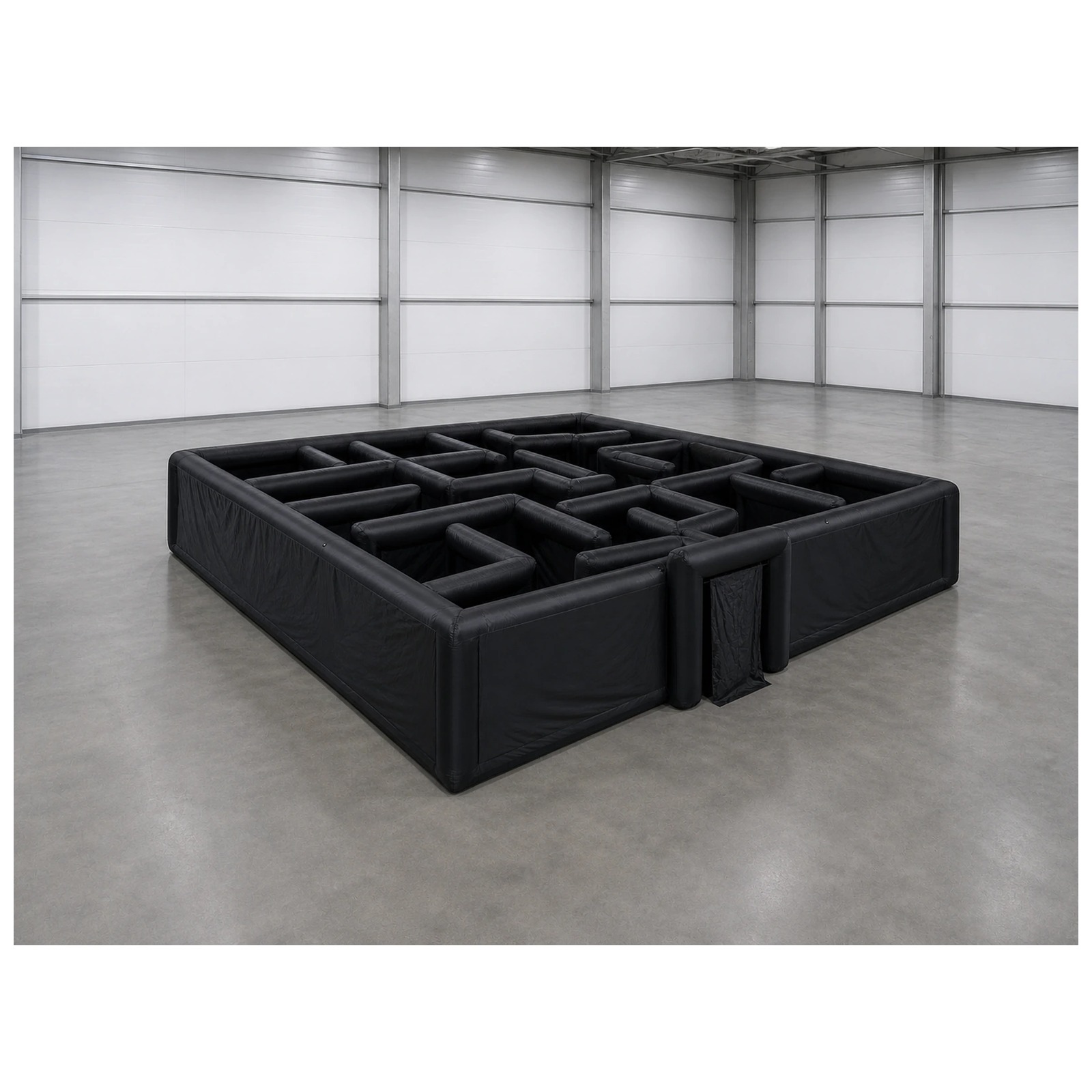 Party Games Kids Outdoor - Laberinto Inflable Negro Grande y Liso