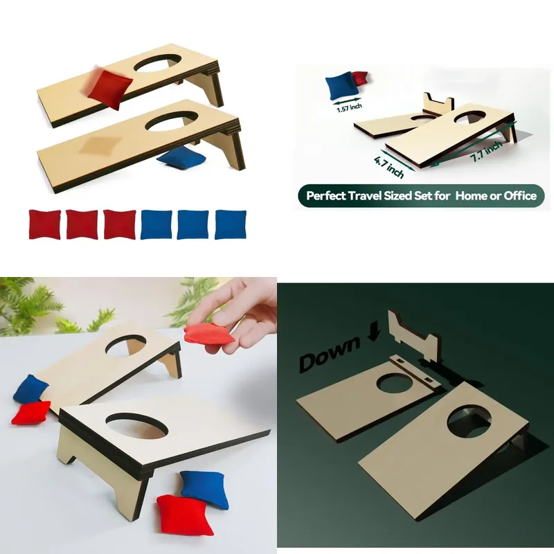 Juego de mesa portátil de corn - Cornhole Board Set reseña y precio